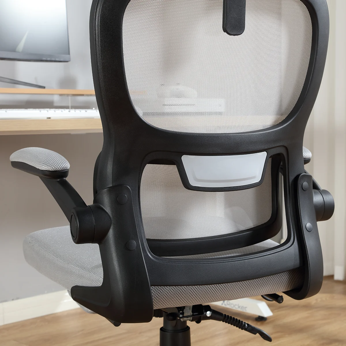 Mainstays Ergonomic Height Adjustable Mesh Office Chair for Teens and Adults with Lumbar Support and Tilt Function, with Leg Rest, Black