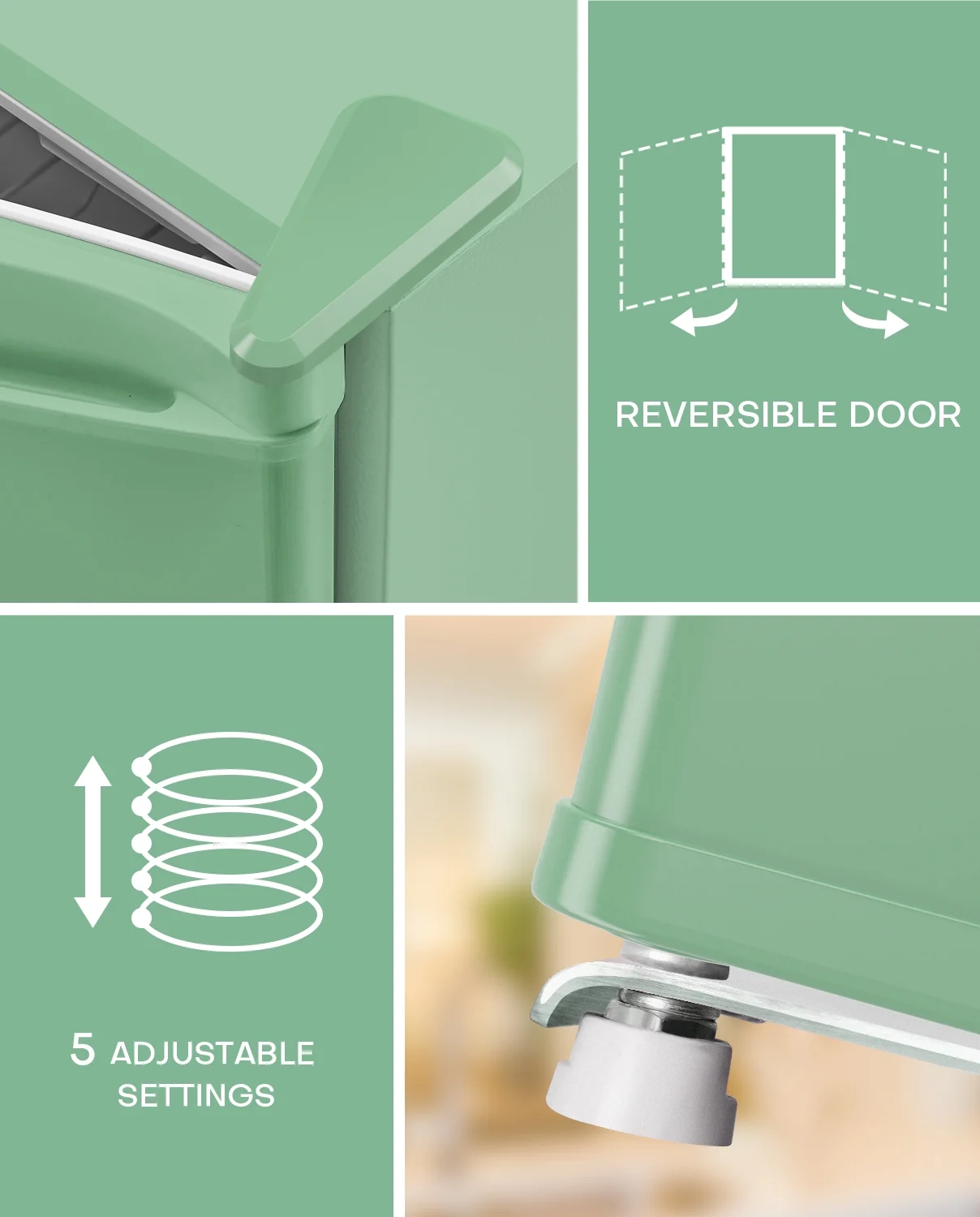 Upstreman 1.7 Cu ft Mini Fridge with Freezer Single Door Compact Refrigerator, Low Noise, Energy Saving, Adjustable Temperature, Reversible Door, for Home Office Dorm, Black FR17