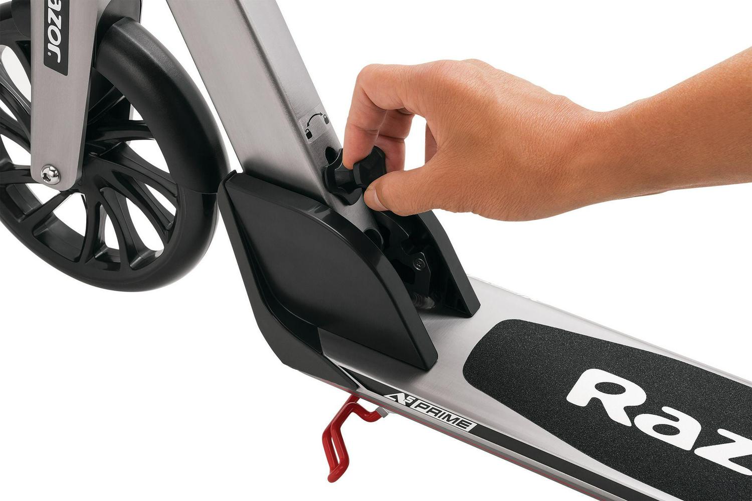 Razor A5 Prime Folding Kick Scooter - Gray. 8″ Wheels. Anodized Aluminum. for Adults up to 220 lb