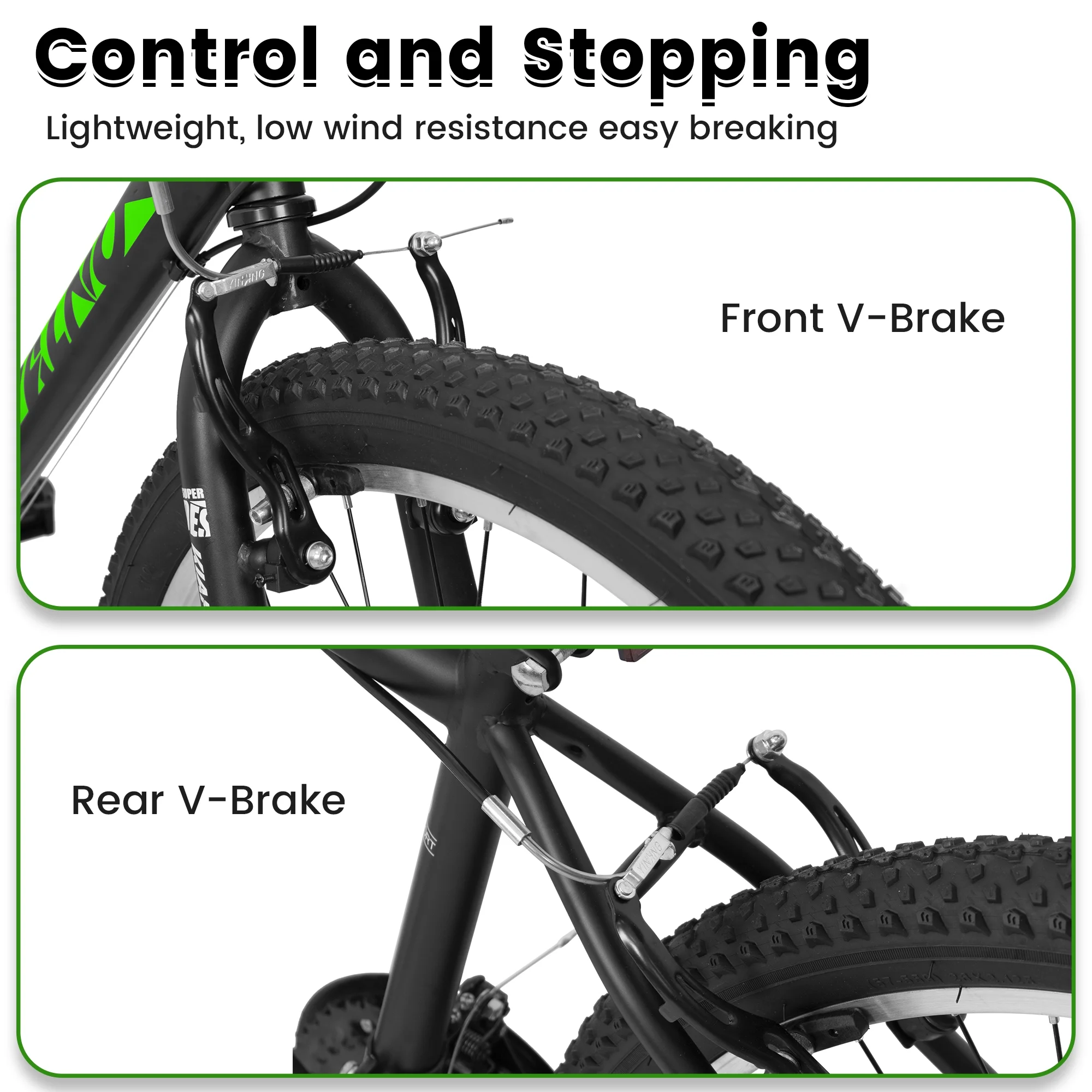 24 Inch Mountain Bike for 10+ Years Old, 21 Speeds Commuter Bike with V Brake and Steel Frame, Rigid Suspension MTB Bicycle for City Trail Beach Snow, Black-Red