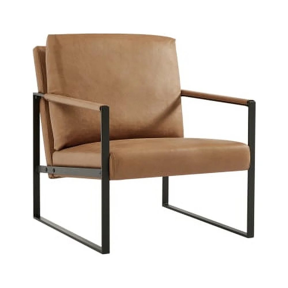 Leather Accent Chair,PU Leather Armchair Single Sofa Chair with Extra-Thick Padded Backrest and Seat Cushion,Living Room Chair with Metal Frame Extra-Large Lounge Chair for Living Room Bedroom,Gray