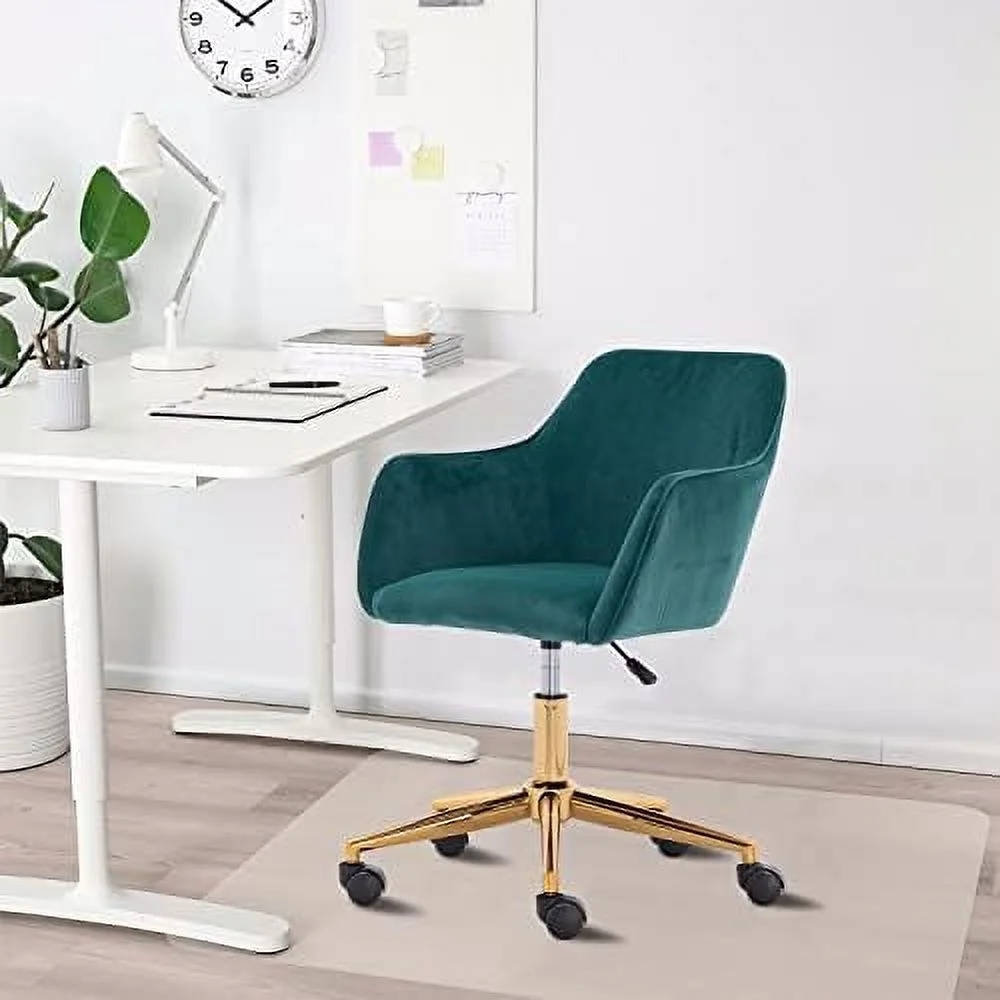 Modern Faux Fur Home Office Chair Height Adjustable, White Desk Chair Vanity Chair for Makeup Room, Rolling Desk Chairs with Wheels, Swivel Furry Cute Desk Chair for Teen Girls Women