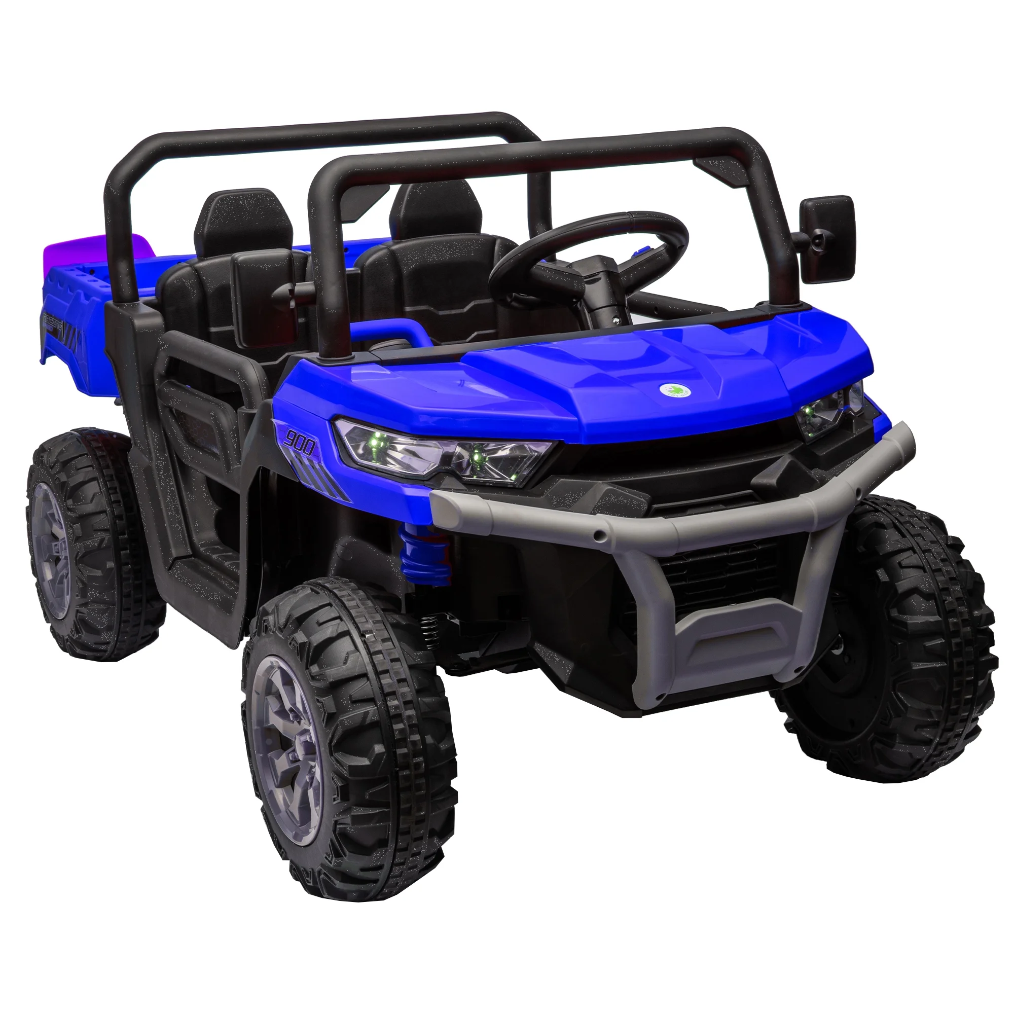 Xuanlur 24V 2 Seater Kids Ride on Car Truck, Ride on UTV W/ 2x200W Motor, 24 Volt Ride on Toys W/ Dump Bed/Shovel, Electric Car for Kids W/ Durable Tires, LED Light, Music, Remote Control, Black