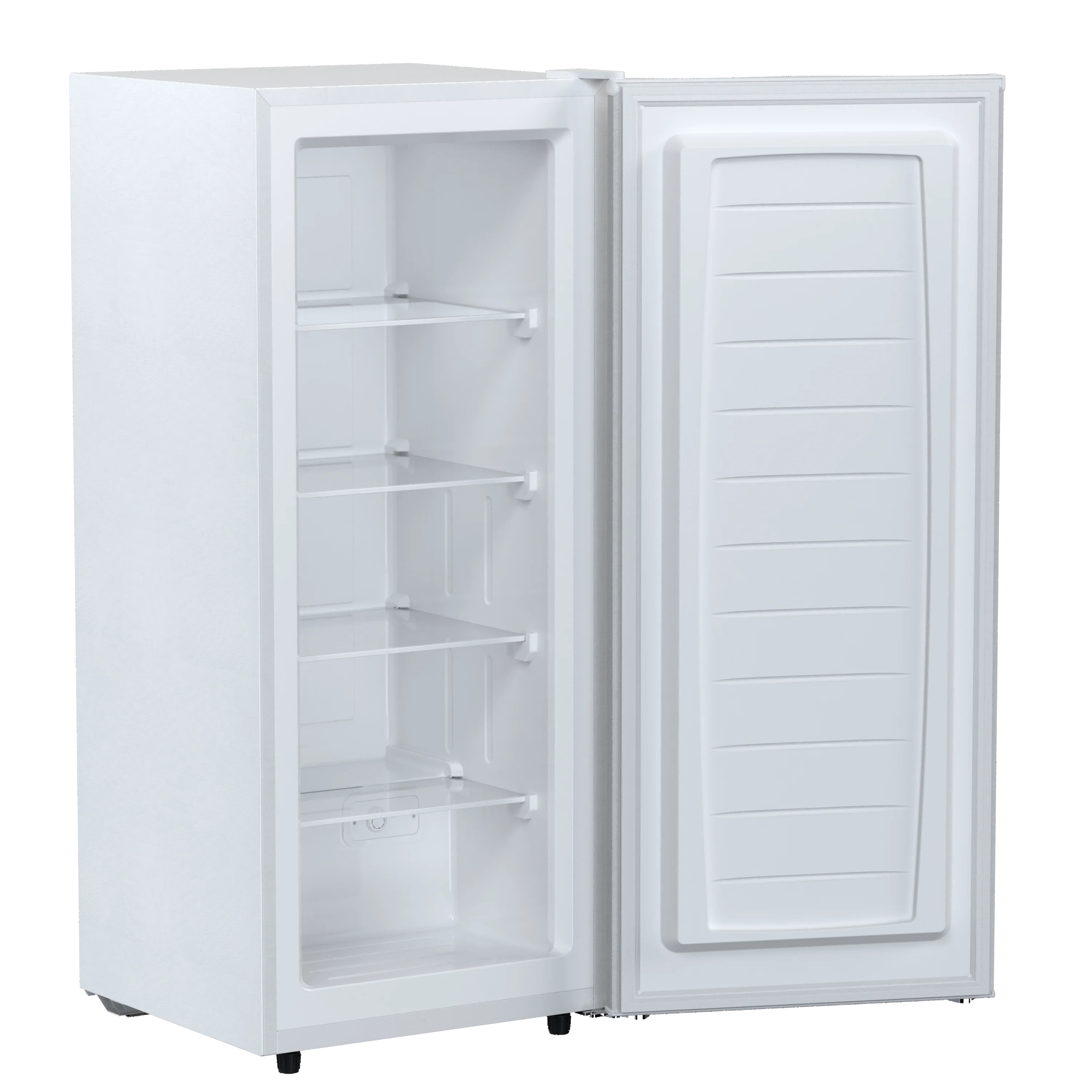 Auseo 7 Cu. ft. Upright Freezer with 4 fixed grid shelves, Space Saving, Adjustable Temperature Controls, Garage Ready deep Freezer, Manual Defrost, White